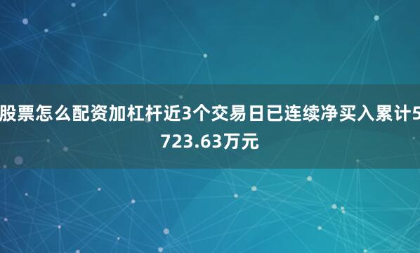 股票怎么配资加杠杆近3个交易日已连续净买入累计5723.63万元